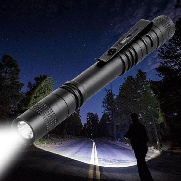 

meijuner portable mini waterproof led torch black aluminum alloy penlight lamp for camping hiking b009