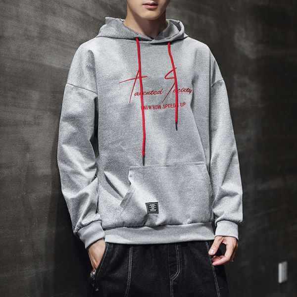

2020 casual new sports hooded sweater hoodie men's trend loose and versatile youth, Gray