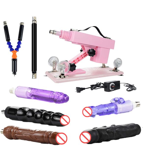 AKKAJJ Macchina per vibratori Masturbazione femminile Pompaggio Pistola giocattolo del sesso Retrattile automatico con plug anale per donne