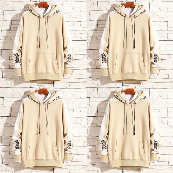 

мужские свитер с капюшоном корейских весной и осенью одежды студентов pullovercoat пуловер новый 2019 пальто свободный пуловер мода мужская, Black