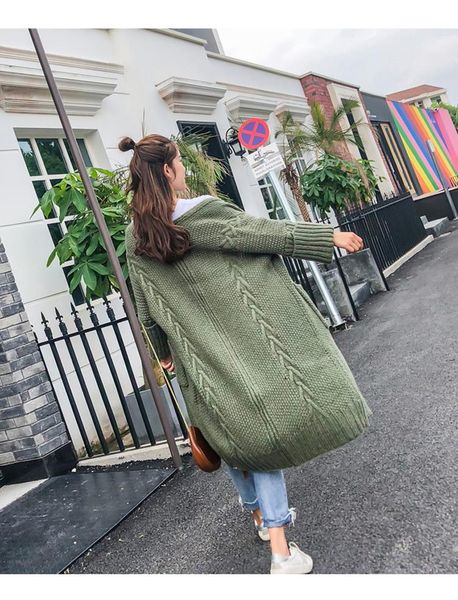 

women's knits & tees fashion 2021 autumn black yellow sweaters women long jacket casaul knitted cardigans female overcoat lx2195, White