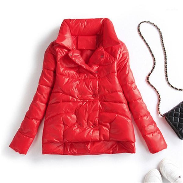 

2020 new winter women ultra light down jacket casual stand collar coat jackets parkas bread collar jackets black outwear xa2671