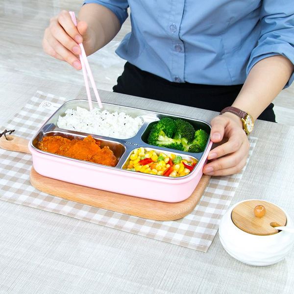 

tuuth 304 stainless steel grid lunch box water injection insulation portable lunchbox for kids picnic office workers school qylujq mywjqq