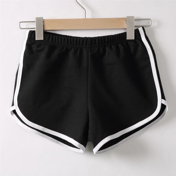 

2021 women casual shorts patchwork body fitness workout summer shorts female elastic skinny slim beach egde wild short, White;black