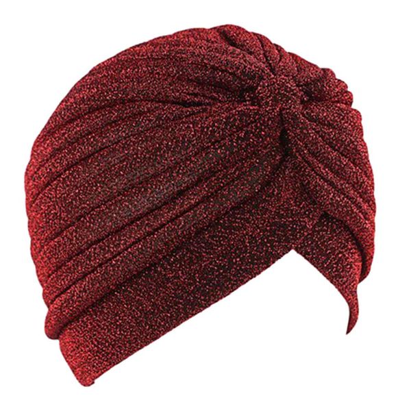 

women shine silver gold knot twist turban female indian hats muslim headbands cap autumn winter warm headwear casual streetwear q jllmke