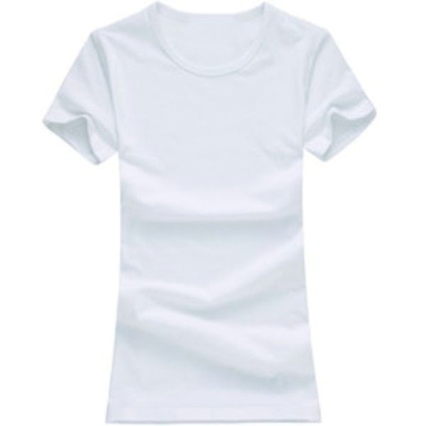 

2021 summer new style women o-neck short sleeve t-shirt ladies pure color t-shirt casual style short sleeve size s-xl, White