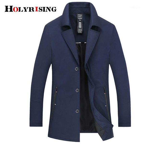 

holyrising trench coat men casual overcoat thin turn collar coats and jackets stylish windbreaker soft coat for male 18459-51, Tan;black