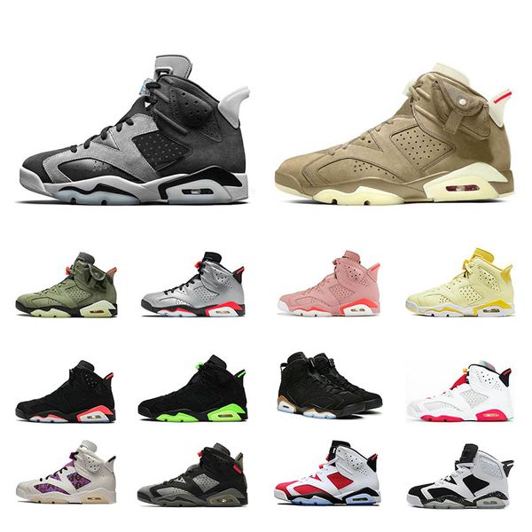 

6 6s men basketball shoes dmp smoke grey tech chrome electric green black infrared gatorade hare oreo quai 54 mens sports sneakers