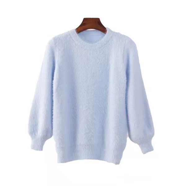 

web celebrity sable mohair small fresh sweater for women pullovers loose korean student sweater, Black