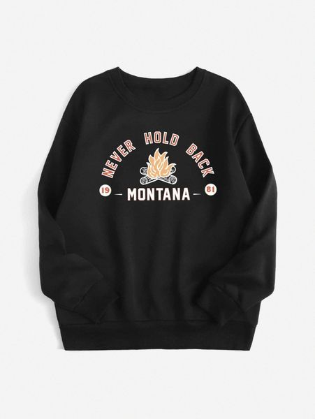 

slogan graphic thermal lined sweatshirt q6ak#, White;black