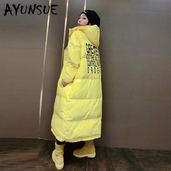 

women's down & parkas winter coat women clothes 2021 90% white duck jacket korean long hooded puffer warm parka yy2190, Black