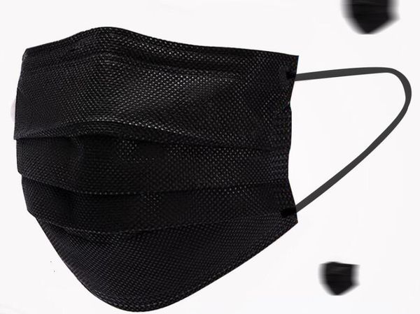 

disposable party face colorful mask 3 layer balck pink gray red dust mouth masks cover 3-ply non-woven 50pcs 1 imbrg