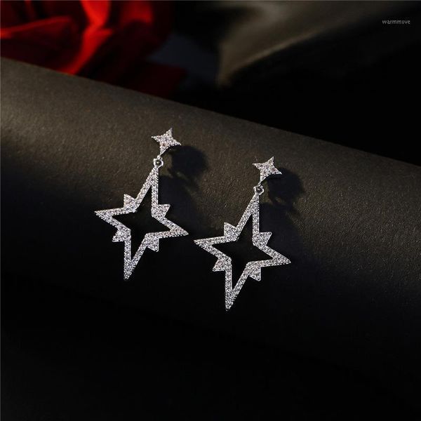 

fashion meteor earrings cubic zirconia women's party earrings1, Golden;silver