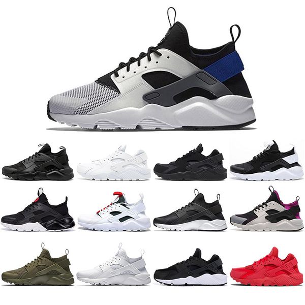 

huarache running shoes for men women triple black white white pure platinum purple oreo red jogging outdoor mens trainer sport sneaker, White;red