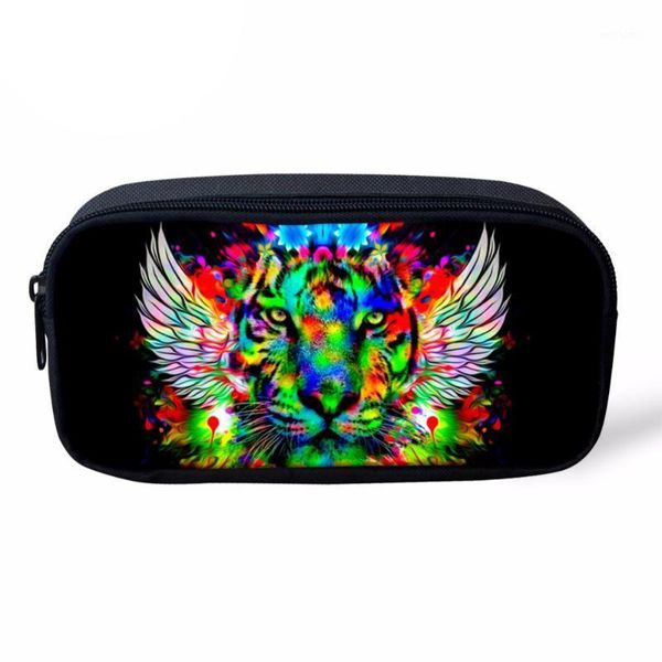 

women makeup bag pencil case 3d tiger wolf child school supplies kids pen pouch box kids stationery bag for student1
