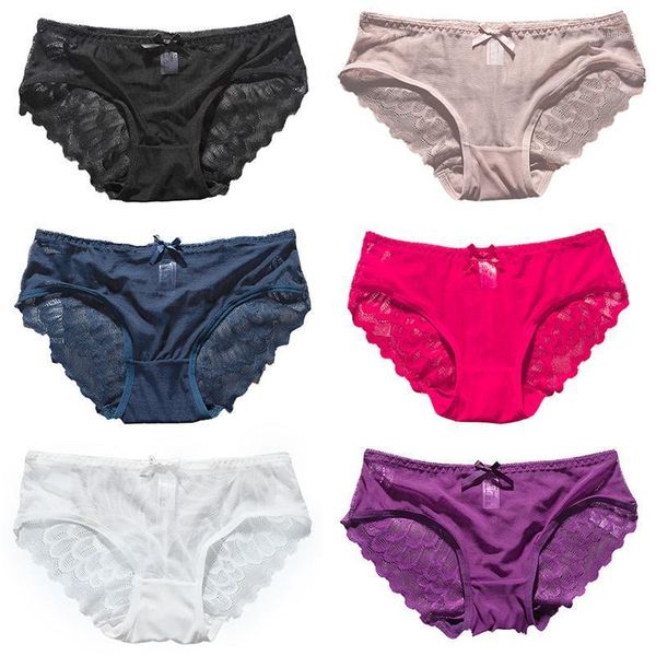 

female underwear lingeires low-rise panties women briefs lace panties1, Black;pink