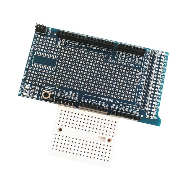 

the v3 prototype of mega 2560/1280 protoshield including breadboard 170