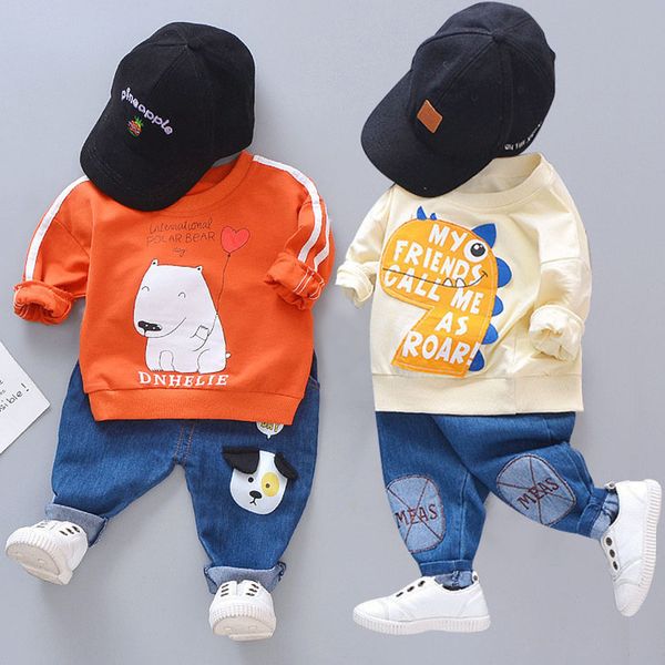 

baby boy clothing set casual sport suit t-shirt pants spring autumn long sleeve costume kids tracksuit girls clothes outfits c1021, White