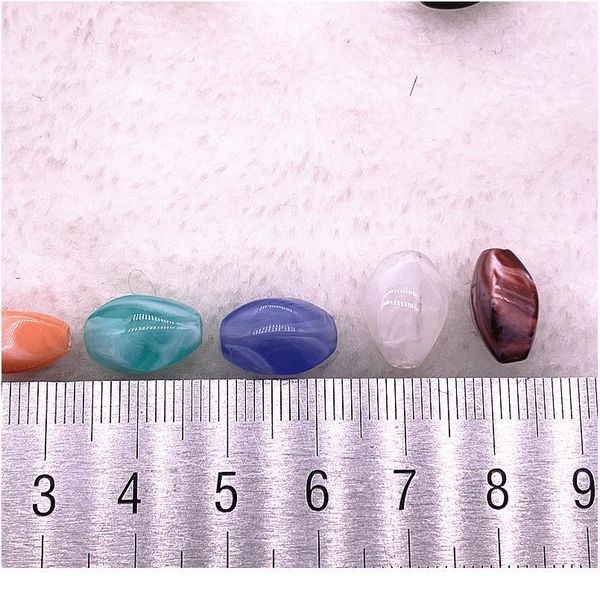 

new 30pcs 13x8x7mm imitation stone beads oval shape acrylic beads for jewelry making qylees