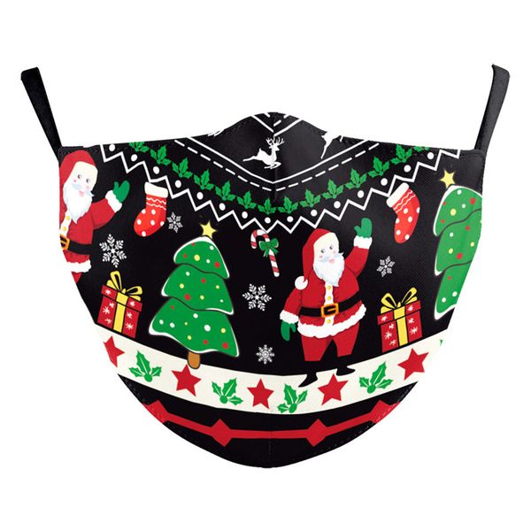 

fashion masks face mask cartoon washable christmas printed santa beard mask dust haze mask can be inserted with filter