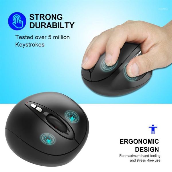 Mouse da gioco wireless 2.4G ErgonomicoBasso rumore Computer ergonomico PC portatile silenzioso Ricarica Mouse ad alte prestazioni a 6 tasti