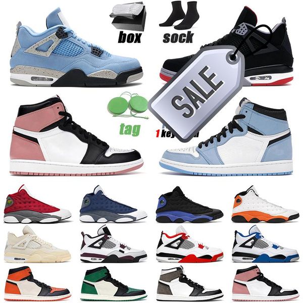 

4s bred basketball shoes men women 1s hyper royal university blue jumpman 4 white oreo back cat sail outdoor mens trainer w, Black