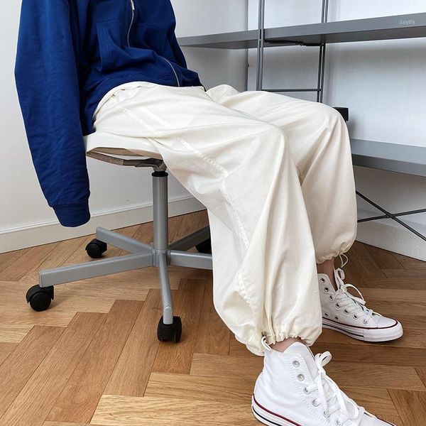 

korean fashion autumn new 2020 loose casual long harem pants women's high waist pants trousers solid color streetwear1, Black;white