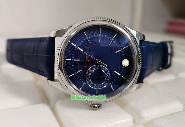 

items wristwatch fashion 39mm 50515 50519 leather bands blue dial asia 2813 movement mechanical automatic mens watch watches, Slivery;brown