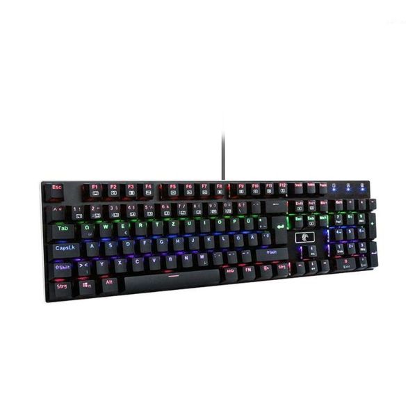 

keyboards keyboard wired gaming rainbow ledbacklit 105 anti-ghosting blue switch for game lappc german layout1