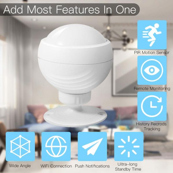 

светодиодный датчик движения wifi smart home датчик движения pir туя / смарт-life app работа с alexa google главная de movimiento