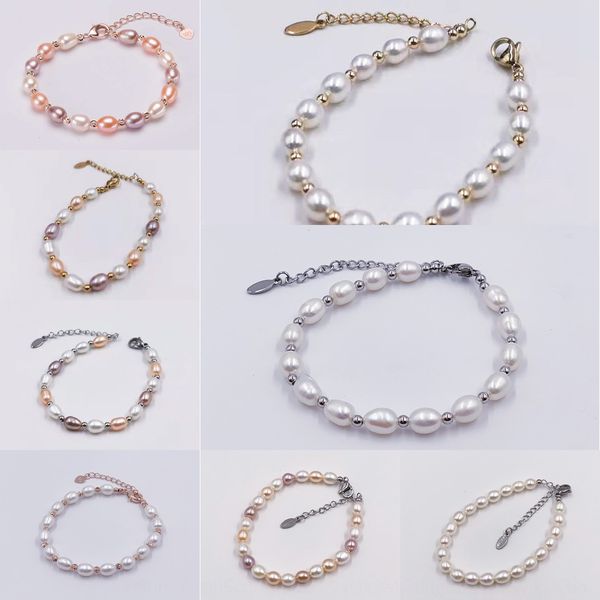

2020 new 6-7mm meter shaped freshwater for girlfriend 2020 new 6-7mm meter shaped freshwater bracelet for girlfriend bracelet pearl pearl pe, Golden;silver