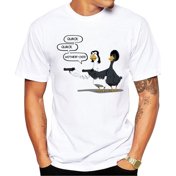 

teehub fashion duck fiction funny duck with gun printed short sleeve casual hipster sport hooded sweatshirt hoodie t shirt