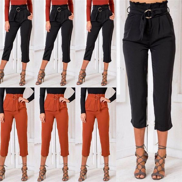 

fashion women's palazzo casual and skinny solid flared high waist ladies casual long eight wide leg pants1, Black;white