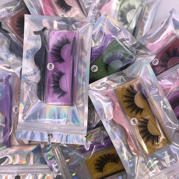 

false eyelashes wholesale in bulk natural lashes mink brush tweezers set bag packaging color base mix styles