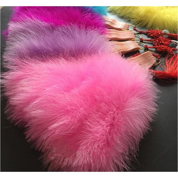

party decoration color thicken fluffy folding marabou feather hand fan women girls dance performance f jllfzr eatout