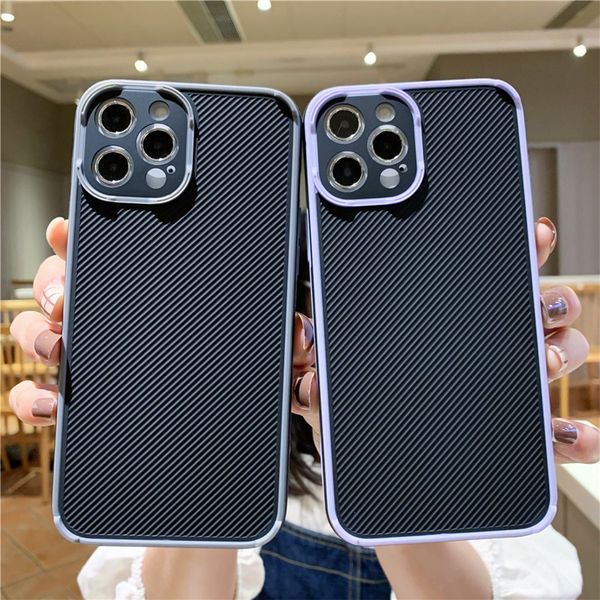 

luxury phone case cover iphone 12 pro case camera protection shockproof coque iphone 11 pro x xr xs max 8 plus solid color hard pc