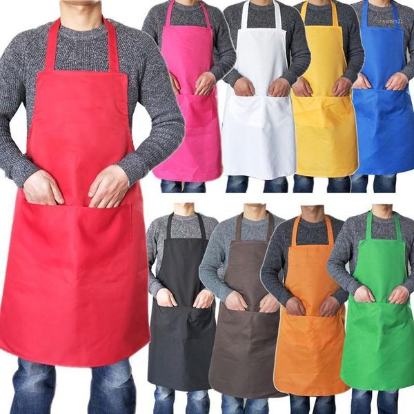 

women cooking chef kitchen home restaurant bib aprons dress with pocket gift solid color apron1