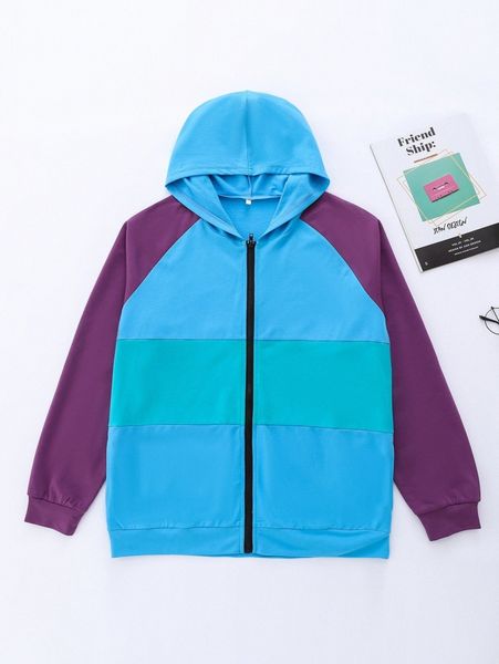 

men 1pc colorblock zip front jacket m911#, Black;brown