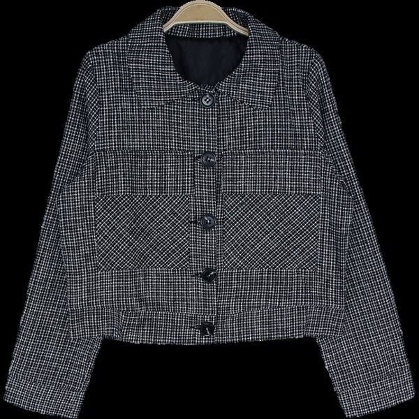 

2021 new womens single brested button plaid overshirts long sleeve shirt jackets coats shacket outerwearss v565, Black;brown