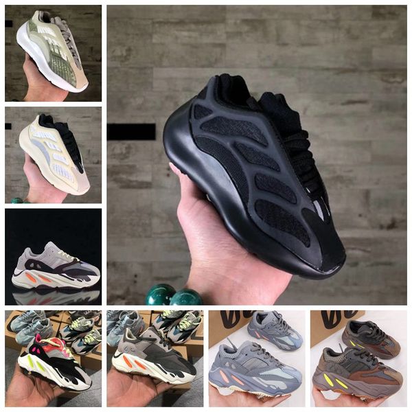 

2020 kids shoes baby toddler run sneakers kanye west yez 700 running shoes infant children boys and girls chaussures pour enfants size 28-35, Black