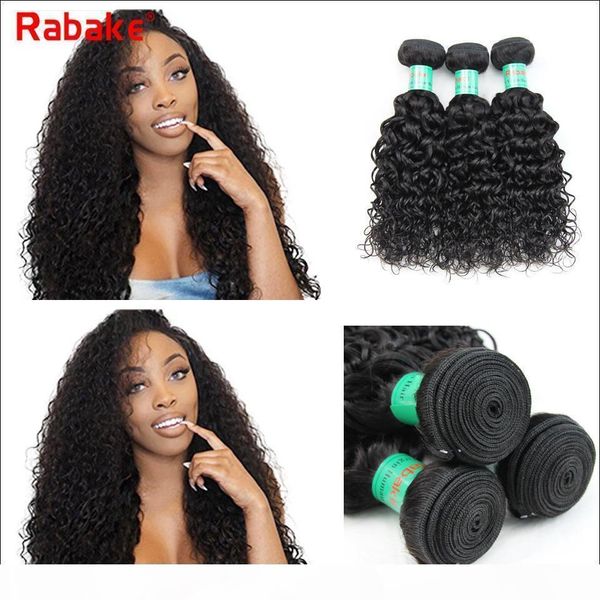 

peruvian water wave virgin human hair bundles bulk 8-28 inch rabake brazilian raw indian malaysian human hair extensions prices, Black