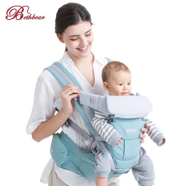 

bethbear 3 in 1 baby carrier hipseat ergonomic baby carrier 0 - 36 months ergonomic 100 % cotton wrap infant sling backpack