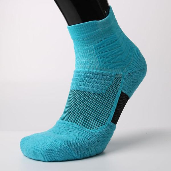 

men's socks outdoor sport bike sock cotton breathable cycling towel bottom badminton soccer basketball walking running tennis, Black