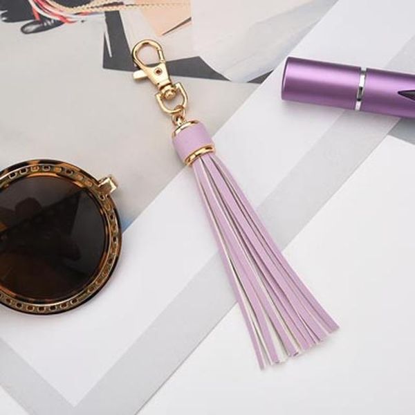 

fashion pu leather tassel women keychain bag pendant alloy car key chain ring holder retro jewelry acessory eh388 h jllgfv, Silver