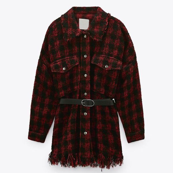 

hadara preppy style turn down collar blouses women fashion tie belt waist shirts women elegant red plaid female ladies id, White