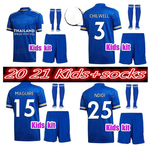 

kids kit 2020 2021 leicester soccer jerseys 20 21 vardy iheanacho maddison gray morgan maguis dele son football shirt ndombele uniforms, Black