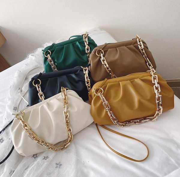 

women handbags purse women shoulder bags thick chain double shoulder strap wholesale women clouds bag