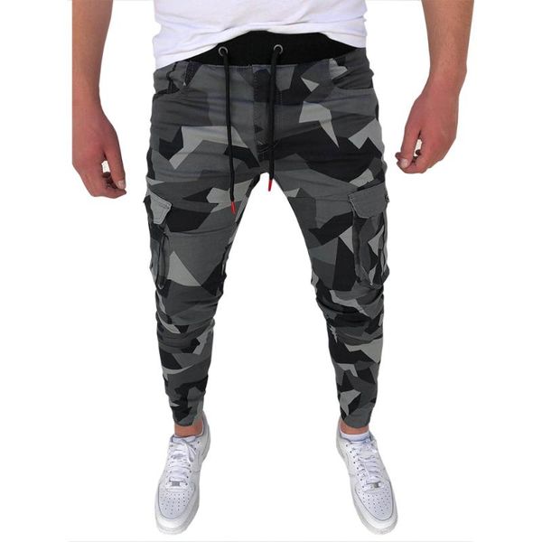 

men's pants plaid casual european american brothers camouflage sports fitness running training men clothing, Black