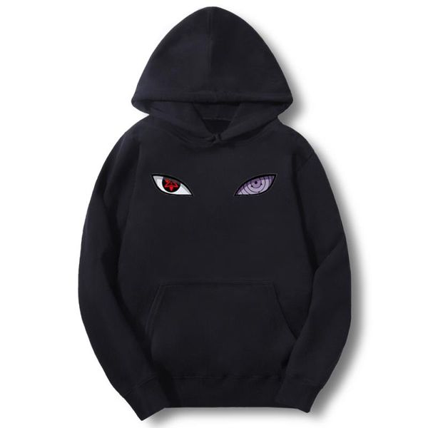 

fashion male hoody men sasuke anime casual cool hip pullover japanese fleece men's hop naruto harajuku sharingan sweatshirt mens wiwrm, Black