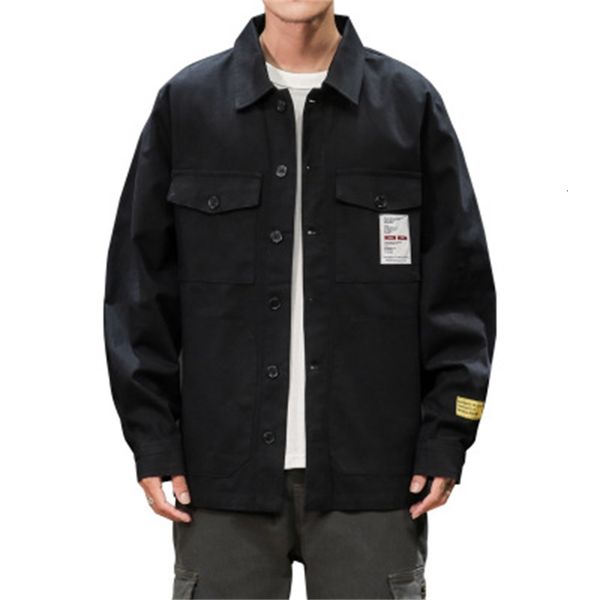 

mens autumn loose denim jacket fashion wash contrast color casual denim jacket man streetwear wild hip hop loose bomber, Black;brown